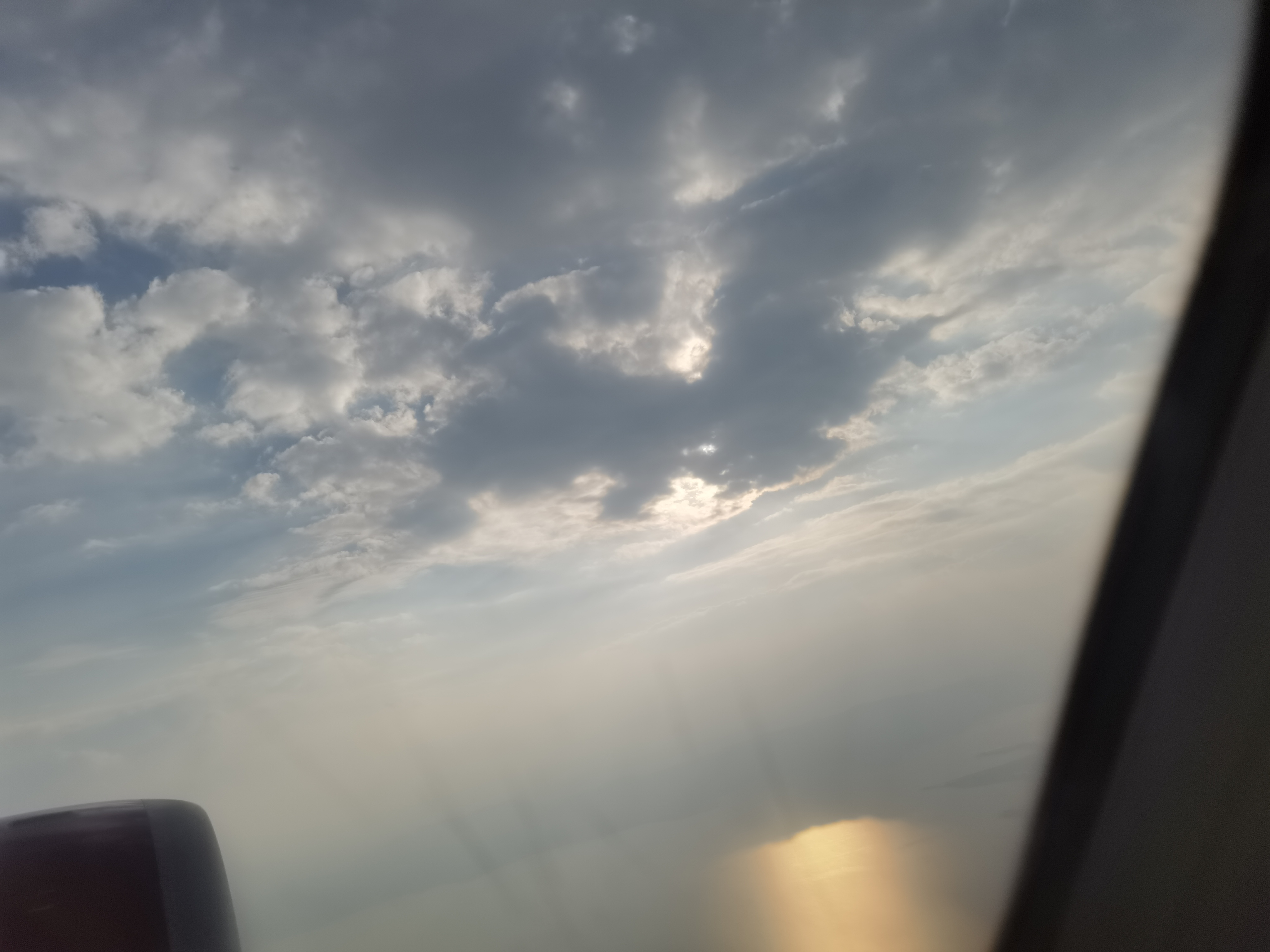去程飞机上